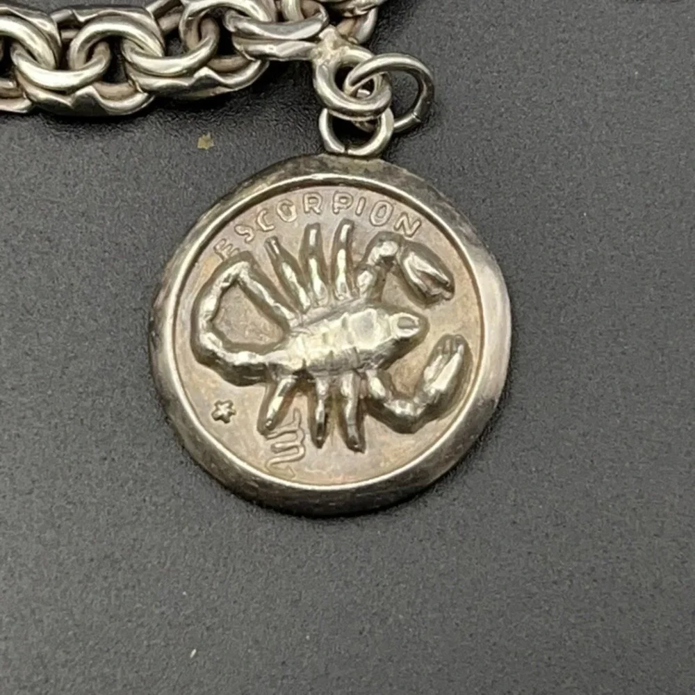 Vintage Sterling Silver Charm Bracelet with Sphere Fold-Out Photo Locket Mexican